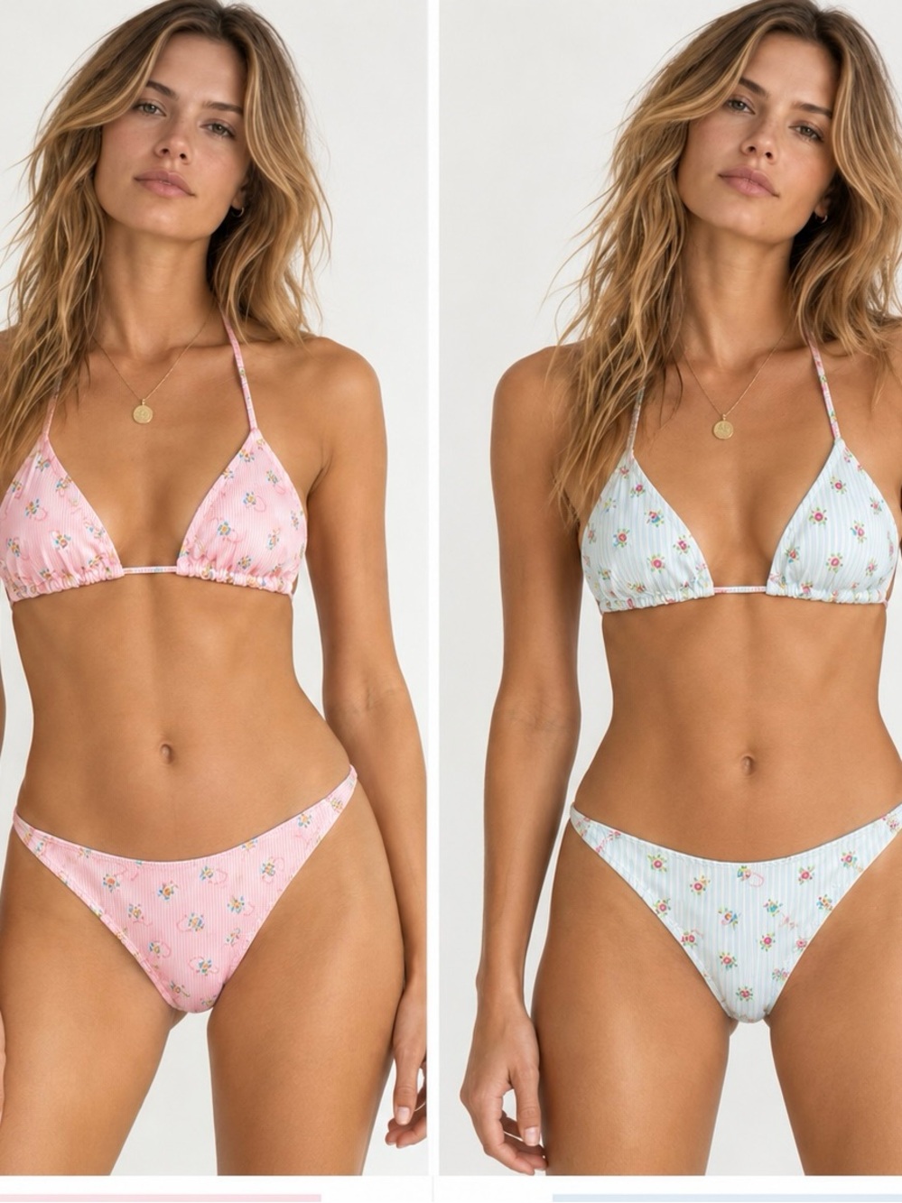 New Frankie’s Bikinis set reversible floral coquette summer beach vacation sexy